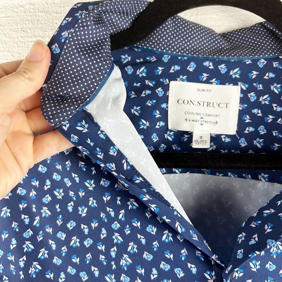 CON.STRUCT Slim Fit Floral Print Long Sleeve Button Down Shirt Preppy - Picture 2 of 9
